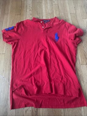 Polo by Ralph Lauren Red Polo with Blue Pony Logo